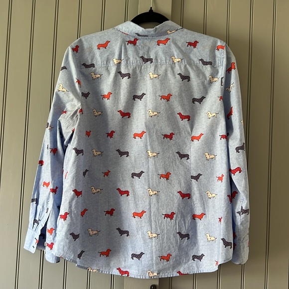 Talbots Dachshund Weiner Dog Classic Button Down Shirt Size L petite - Picture 4 of 4